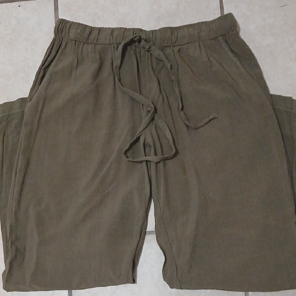 MICHEAL STARS Womens Size S Olive Green Lightweight Drawstring Jogger Pants